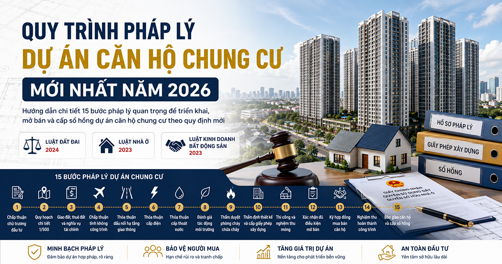 Quy trình pháp lý dự án căn hộ chung cư mới nhất